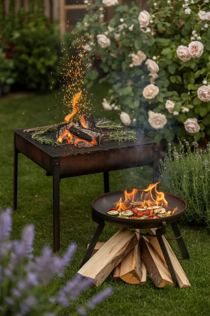 Ein fröhlicher Garten voller zarter Blüten und frischer grüner Pflanzen, während die Natur nach dem Winter erwacht. Ideal für die ersten Aktivitäten im Freien und die Gestaltung eines einladenden Außenbereichs.