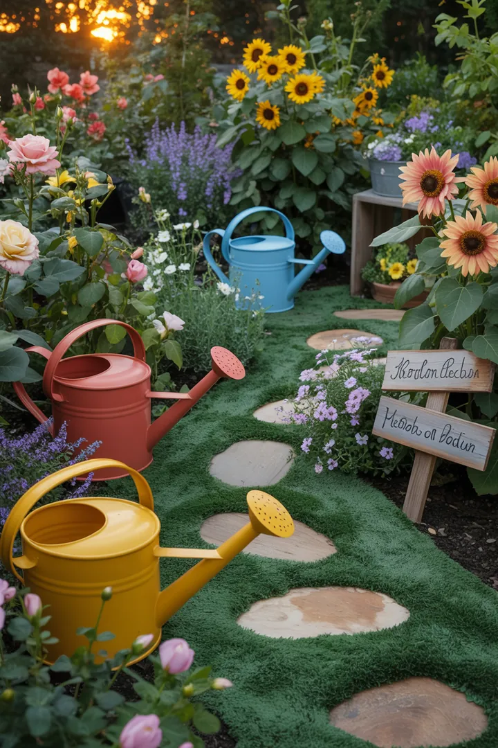Ein lebendiger Garten erwacht im Frühling, mit bunten Blüten und frischem Grün. Perfekte Bedingungen für die ersten Pflanzen und gemütliche Außenbereiche, um die warme Jahreszeit zu genießen.