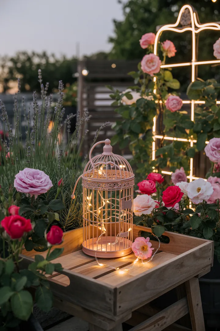 Bunte Frühlingsblüten und kreative Gartenideen für kleine Außenbereiche, die tierfreundliche Pflanzen und gemütliche Sitzgelegenheiten integrieren.