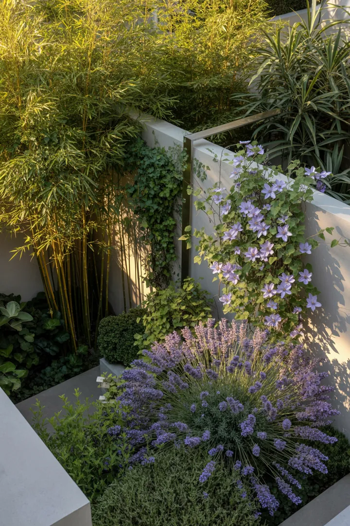 Bunte Frühlingsblüten und kreative Gartengestaltungsideen für kleine Außenbereiche, die tierfreundliche Pflanzen und gemütliche Sitzgelegenheiten kombinieren.