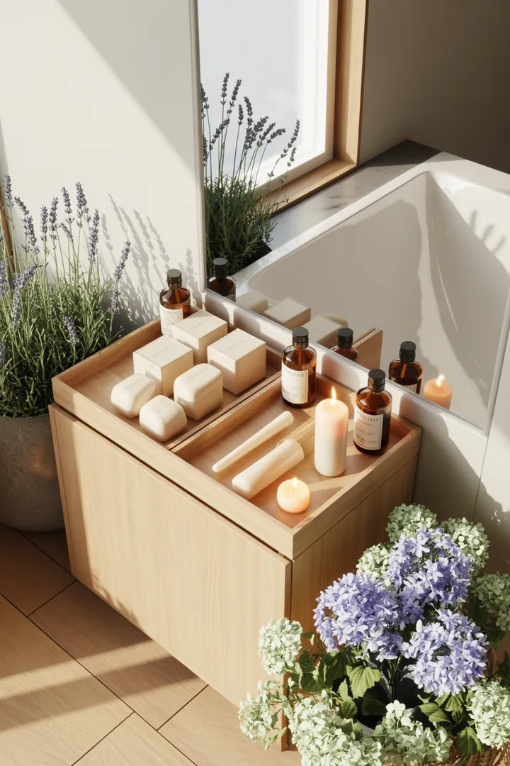 Stylisches Wandregal aus Holz mit dekorativen Kisten, ideal zur Aufbewahrung und Präsentation von Gegenständen in einem modernen Wohnraum.