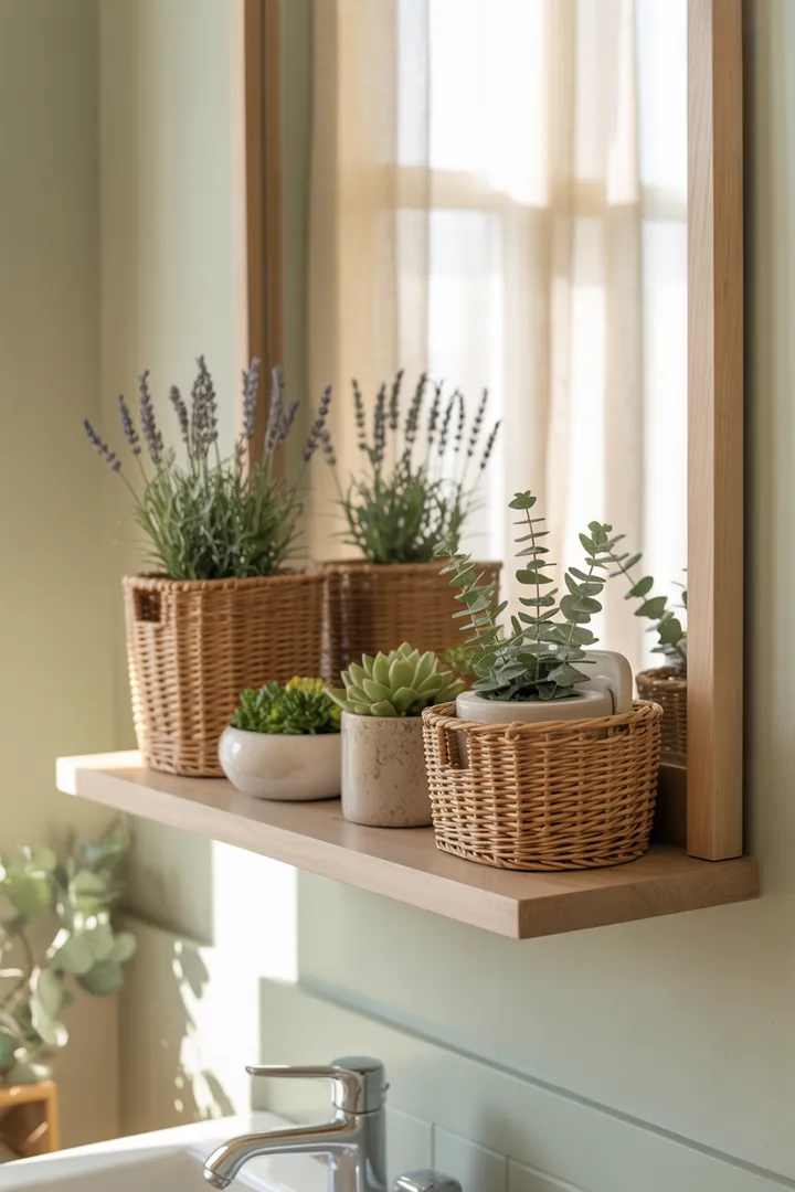 Ein stilvolles Wandregal aus Holz mit dekorativen Kisten, ideal zur Aufbewahrung und Präsentation von Gegenständen, perfekt für jedes Wohnambiente.