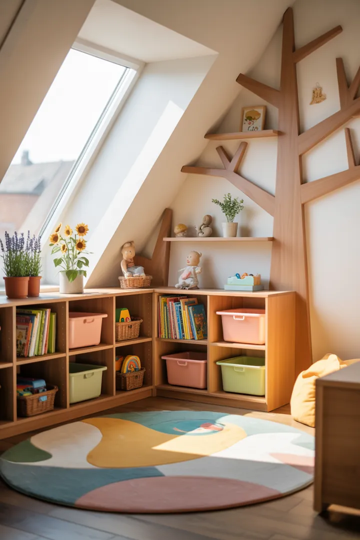 Ein stilvolles Wandregal aus Holz mit offenen Fächern, in denen dekorative Kisten und Bücher harmonisch arrangiert sind, bietet praktischen Stauraum und ästhetische Akzente für jeden Raum.