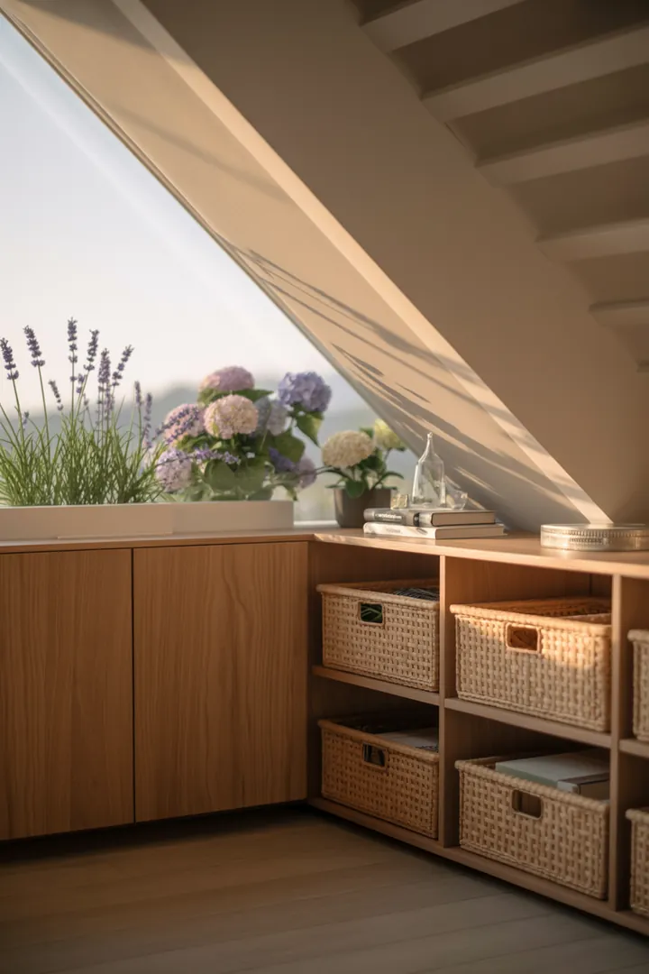 Ein stilvolles Wandregal aus Holz mit dekorativen Kisten, perfekt zur Aufbewahrung und Präsentation von Gegenständen in einem modernen Raum.