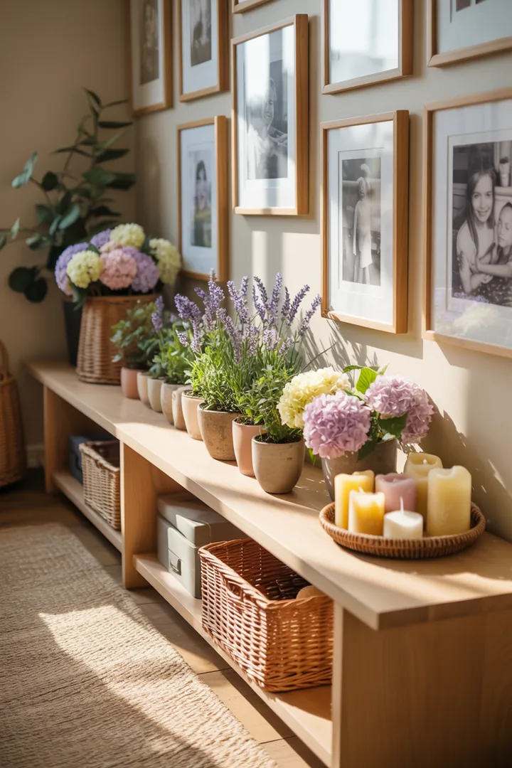 Ein stilvolles Wandregal aus Holz mit dekorativen Kisten, das zusätzlichen Stauraum und Ordnung im Raum schafft. Ideal für Bücher und Deko-Objekte.