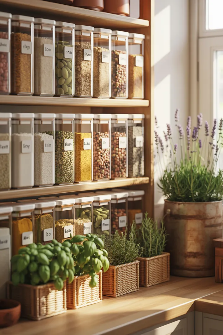 Ein stilvolles Wandregal aus Holz mit dekorativen Kisten, das Ordnung in einem modernen Raum schafft und zusätzlichen Stauraum bietet.