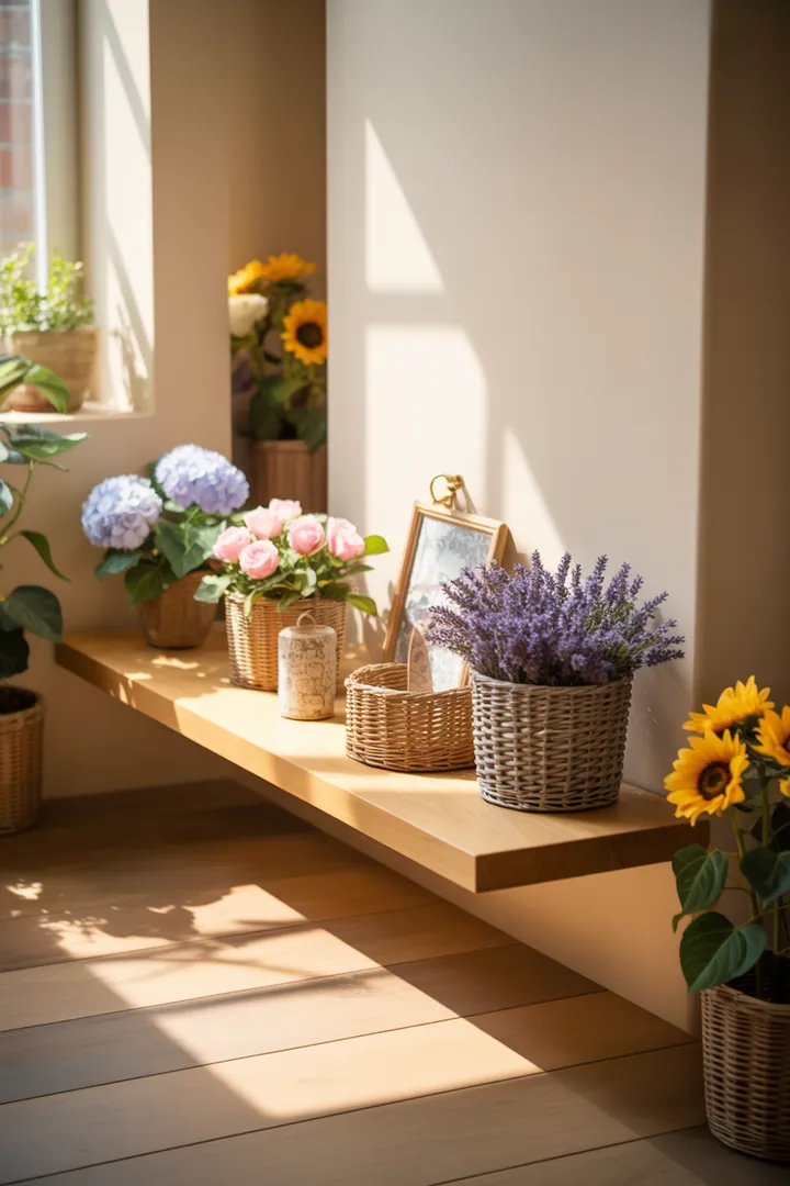 Ein stilvolles Wandregal aus Holz, das Kisten in verschiedenen Größen elegant präsentiert und eine ansprechende Aufbewahrungslösung für jedes Zimmer bietet.