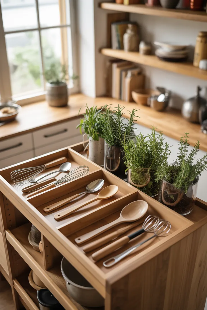 Ein stilvolles Wandregal aus Holz mit dekorativen Kisten, das optimalen Stauraum in einem modernen Raum bietet.