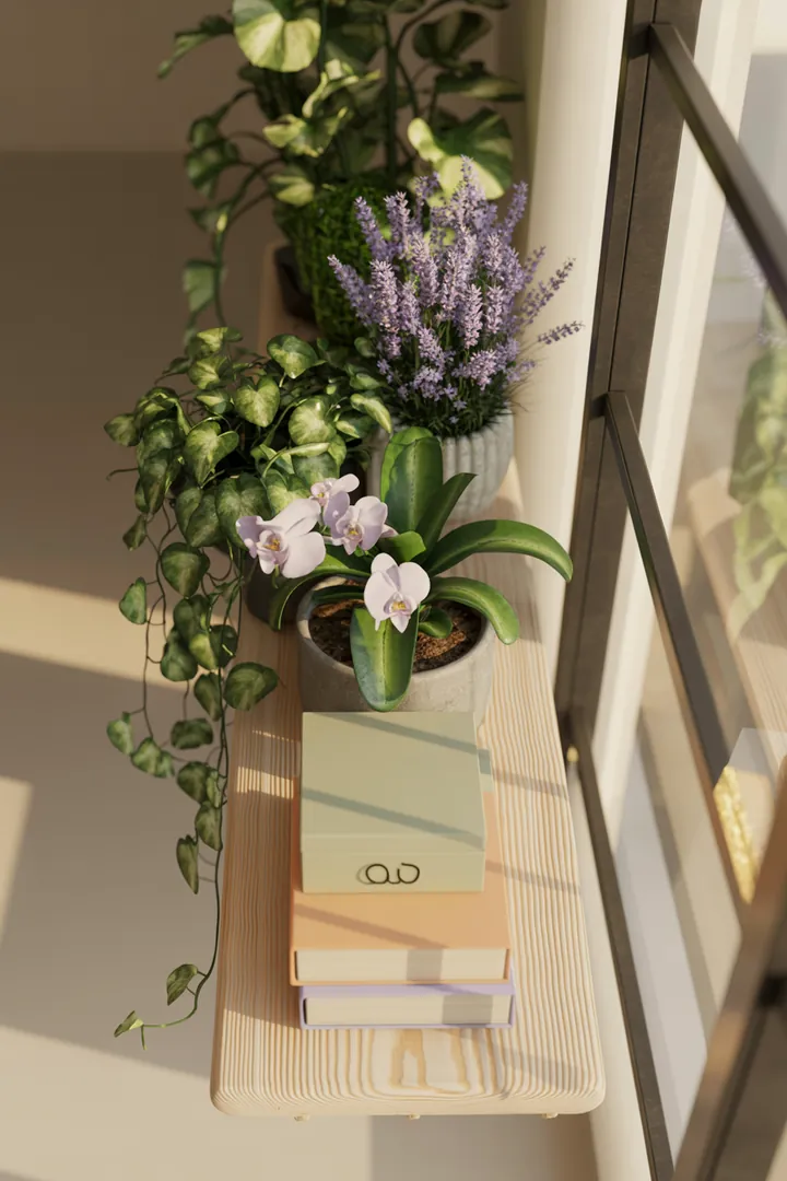 Ein stilvolles Wandregal aus Holz mit dekorativen Kisten, ideal für die Aufbewahrung und Präsentation in einem modernen Raum.