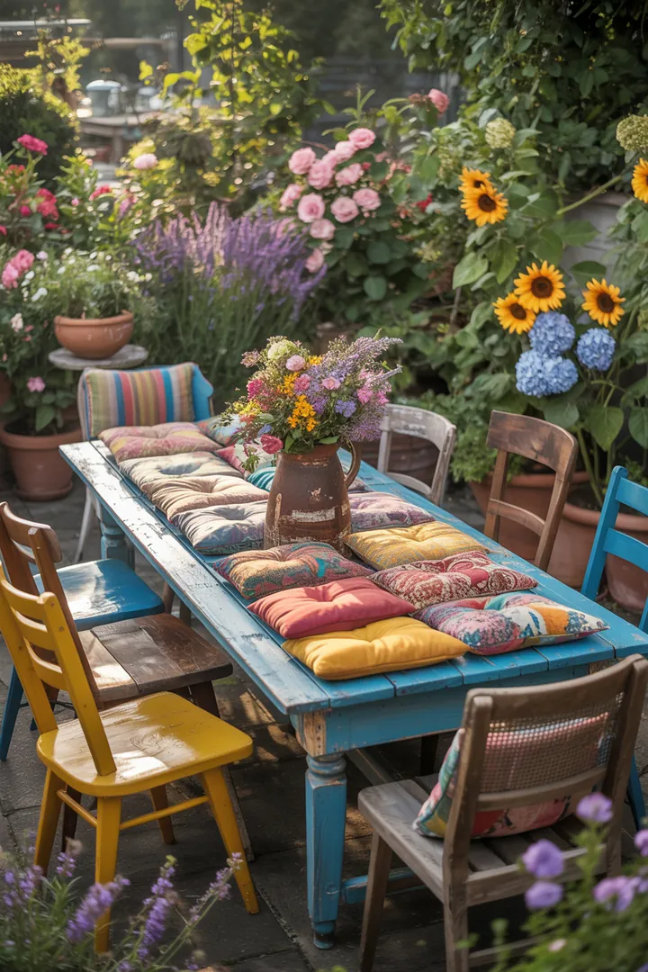 Kreatives DIY-Projekt mit recyceltem Holz, das funktionale Möbelstücke für den Garten schafft und nachhaltige Ideen für individuelle Gestaltung bietet.