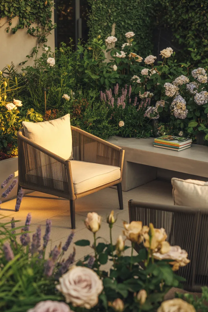 Elegante und stilvolle Ausstattung für Außenbereiche, die zeitgemäße Ästhetik und hochwertige Materialien vereint. Modernes Design für anspruchsvolle Gartenliebhaber.