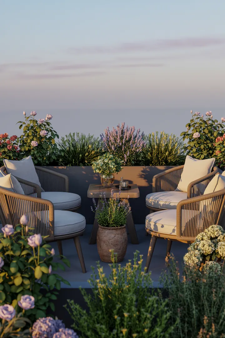 „Gemütliche Outdoor-Oase mit stilvollen Möbel-Kombinationen und kreativen Ideen für eine ansprechende Terrassengestaltung und inspirierendes Styling.“