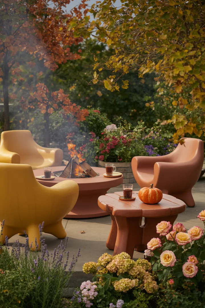 Ein Handwerker arbeitet sorgfältig an der Auffrischung von Holzmöbeln im Freien, indem er einen neuen Anstrich aufträgt und dabei auf Holzschutz und Pflege achtet.