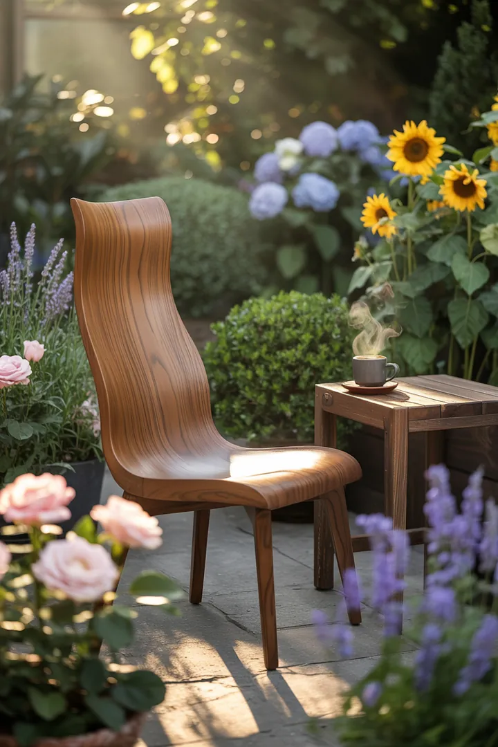 Elegante Möbel für den Außenbereich, die stilvolle Gartenstühle und ansprechende Gartensets kombinieren, ideal für ein modernes Outdoor-Design.