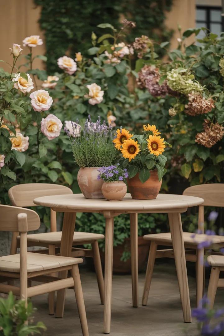 Elegante Möbel für den Außenbereich, ideal für entspannte Stunden im Garten, mit stilvollen Sitzgelegenheiten und harmonischem Design. Perfekt für Gartenliebhaber.