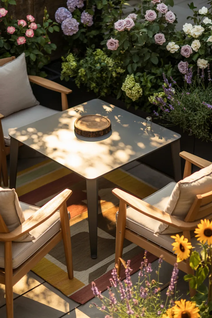 Elegante und stilvolle Möbel für den Außenbereich, die modernes und minimalistisches Design vereinen und ideale Akzente für entspannte Loungemomente setzen.