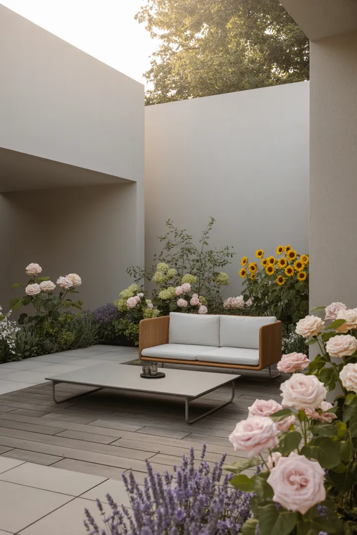 Elegante Sitzgelegenheit für den Außenbereich, vereint modernes Design mit minimalistischen Formen und ideal für entspannte Stunden im Freien.