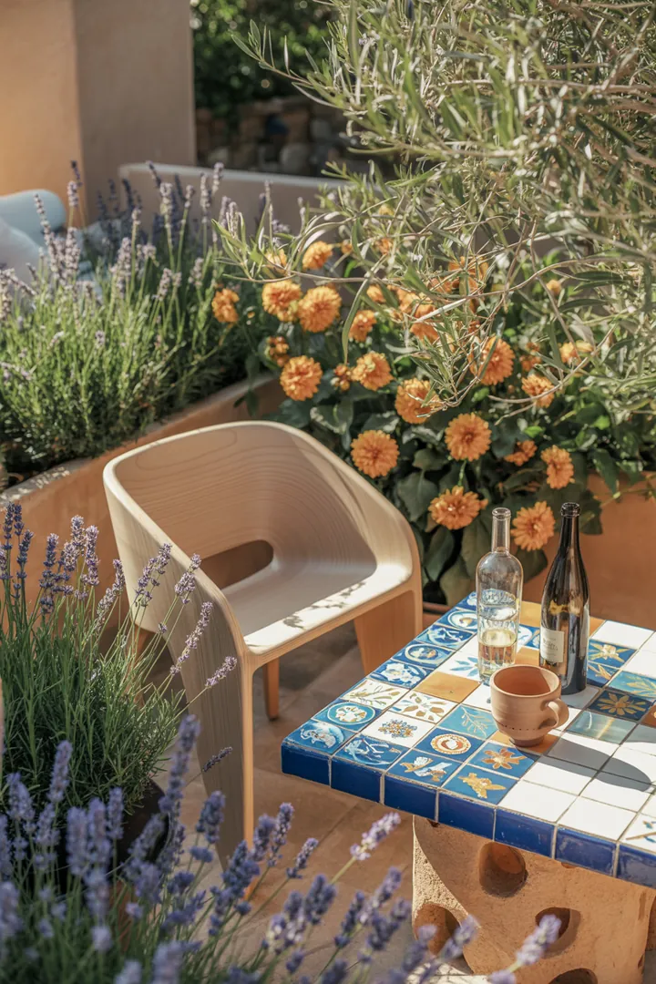 Elegante, zeitgemäße Möbel für den Außenbereich, die durch schlichte Linien und natürliche Materialien bestechen – ideal für entspannte Momente.