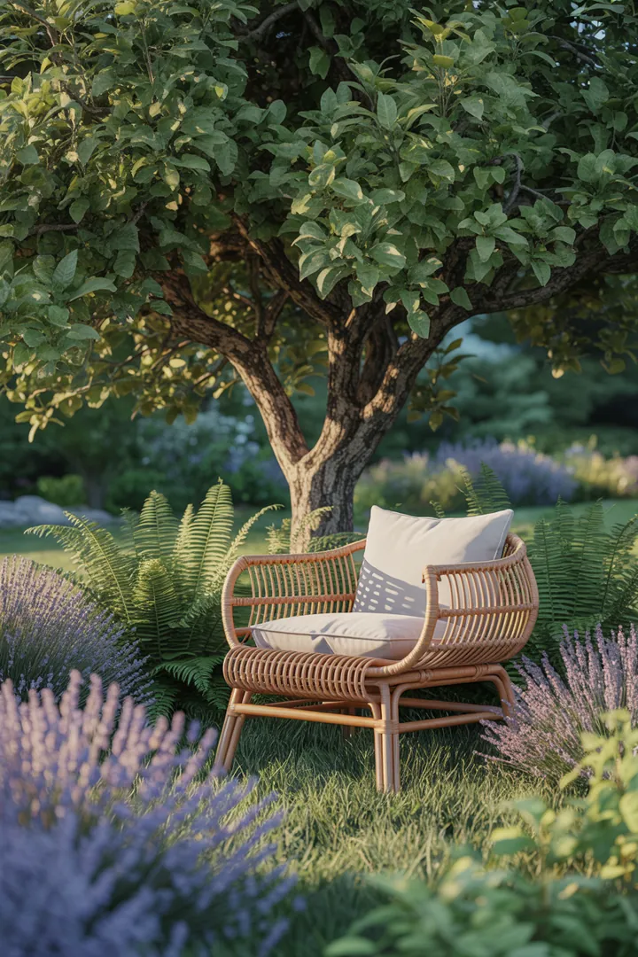 Elegantes Outdoor-Set aus robustem Geflecht, ideal für entspannte Stunden im Freien, perfekt als stilvolle Terrassenmöbel.