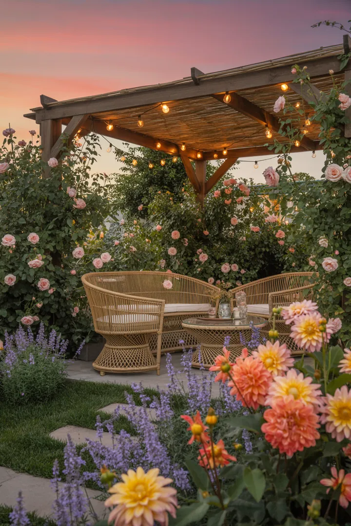 Elegantes Outdoor-Set aus langlebigem Geflechtmaterial, ideal für Garten und Terrasse, bietet stilvolle Entspannung mit modernen Rattan-Möbeln.