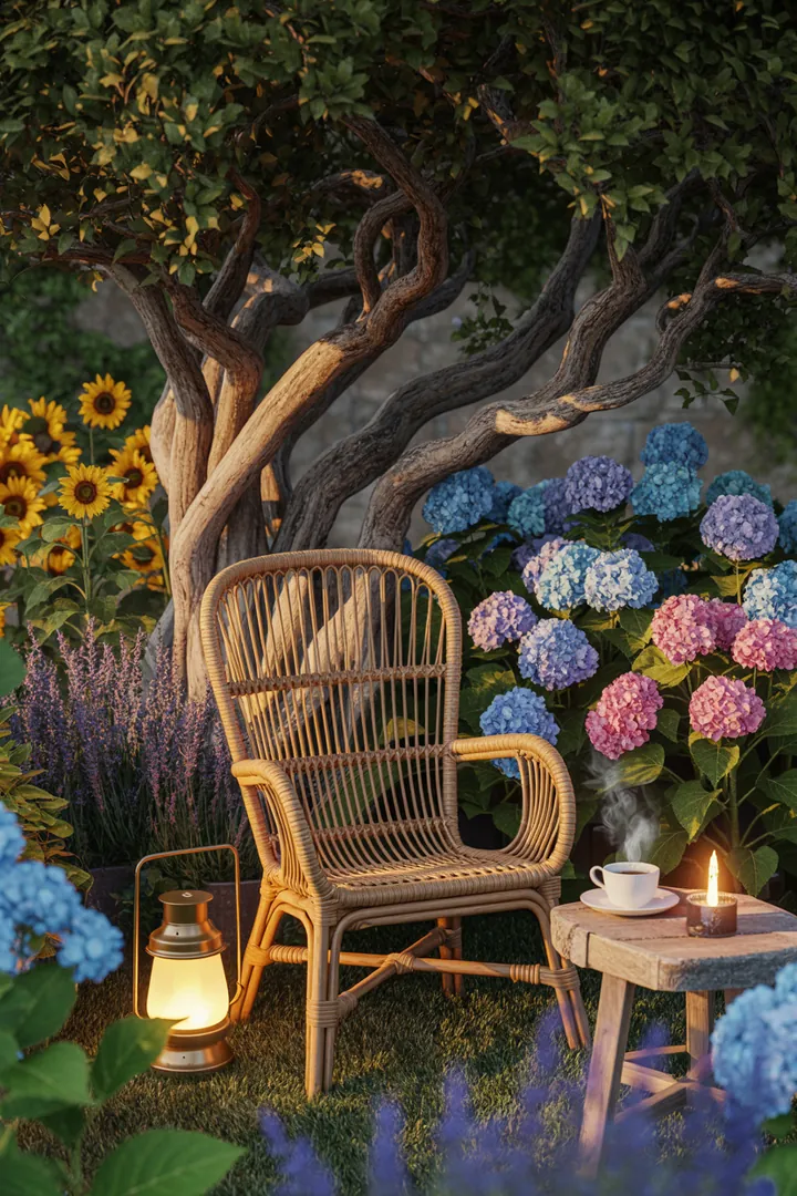 Elegantes Outdoor-Set aus langlebigem Geflechtmaterial, ideal für entspannte Stunden im Garten, perfekt für stilvolle Terrassenmöbel.