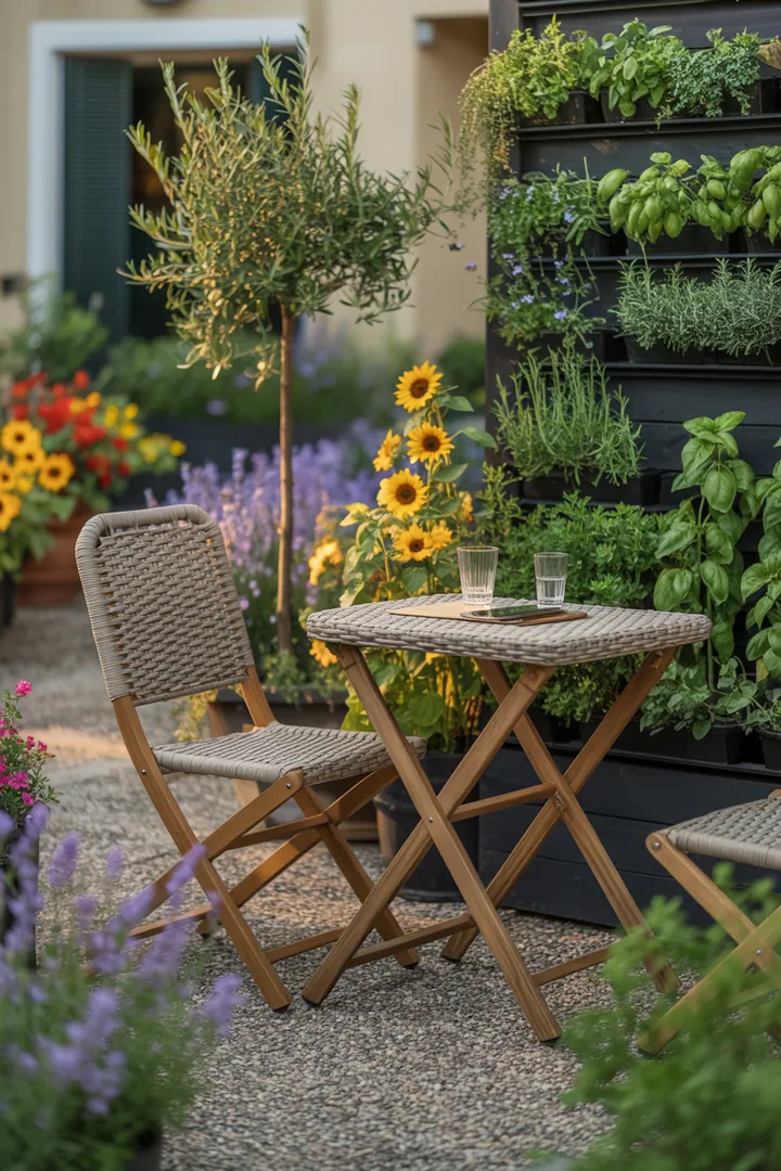 Elegantes Outdoor-Set aus robustem Geflechtmaterial, ideal für entspannte Stunden im Garten oder auf der Terrasse. Perfekt für stilvolle Freizeitgestaltung.