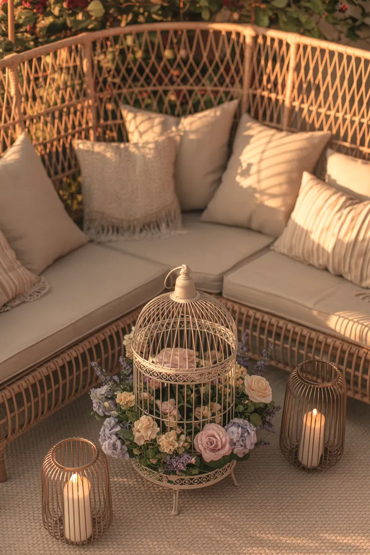 Elegantes Outdoor-Set aus strapazierfähigem Geflechtmaterial, ideal für entspannte Stunden im Freien und stilvolle Terrassenmöbel.