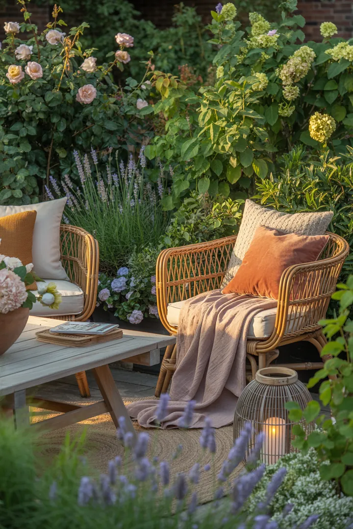 Elegantes Outdoor-Set aus wetterfestem Geflecht, ideal für Garten und Terrasse, bestehend aus stilvollen Rattan-Möbeln und Polyrattan-Design.
