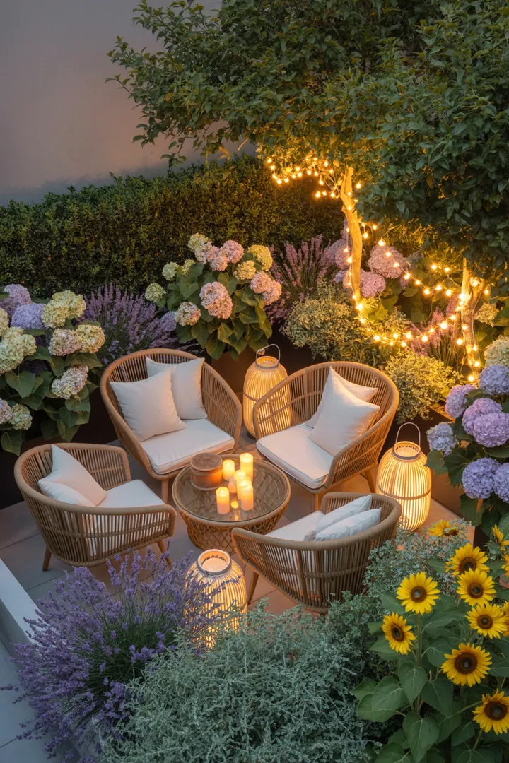 Elegante Gartenmöbel aus robustem Geflecht, ideal für entspannte Stunden im Freien, perfekt für Terrassen und Outdoor-Bereiche.