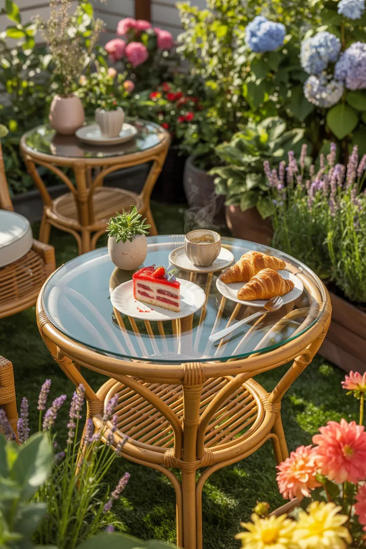 Stilvolles Outdoor-Set aus langlebigem Geflechtmaterial, ideal für Garten und Terrasse, bietet Komfort und Eleganz mit Rattan-Möbeln.