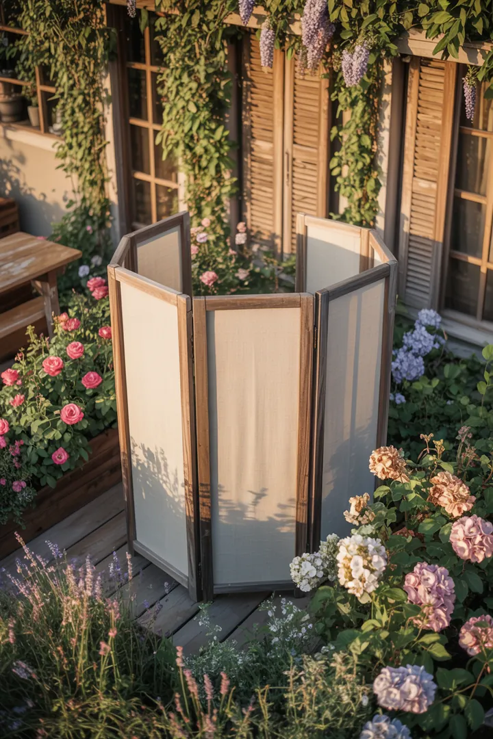 Holzoptik und rustikales Design vereinen sich in diesen massiven Möbeln, die perfekt im Landhausstil harmonieren und die natürliche Schönheit des Gartens betonen.