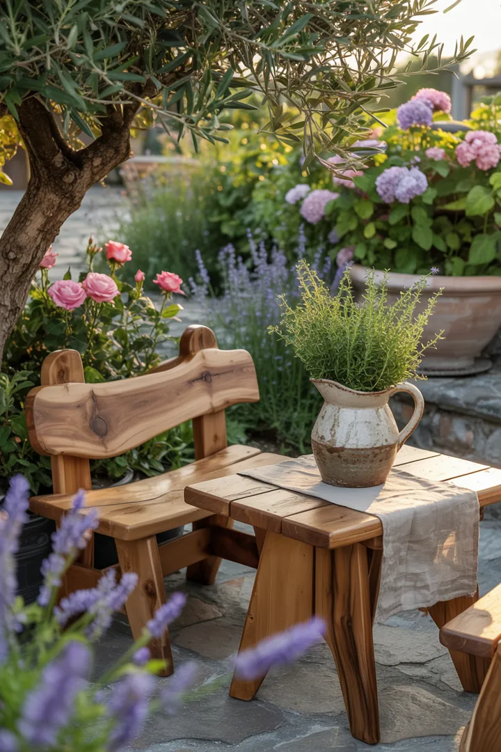 „Kreative Holzgestaltung für den Garten: Eine Anleitung für nachhaltige Möbel aus recyceltem Material im DIY-Stil.“