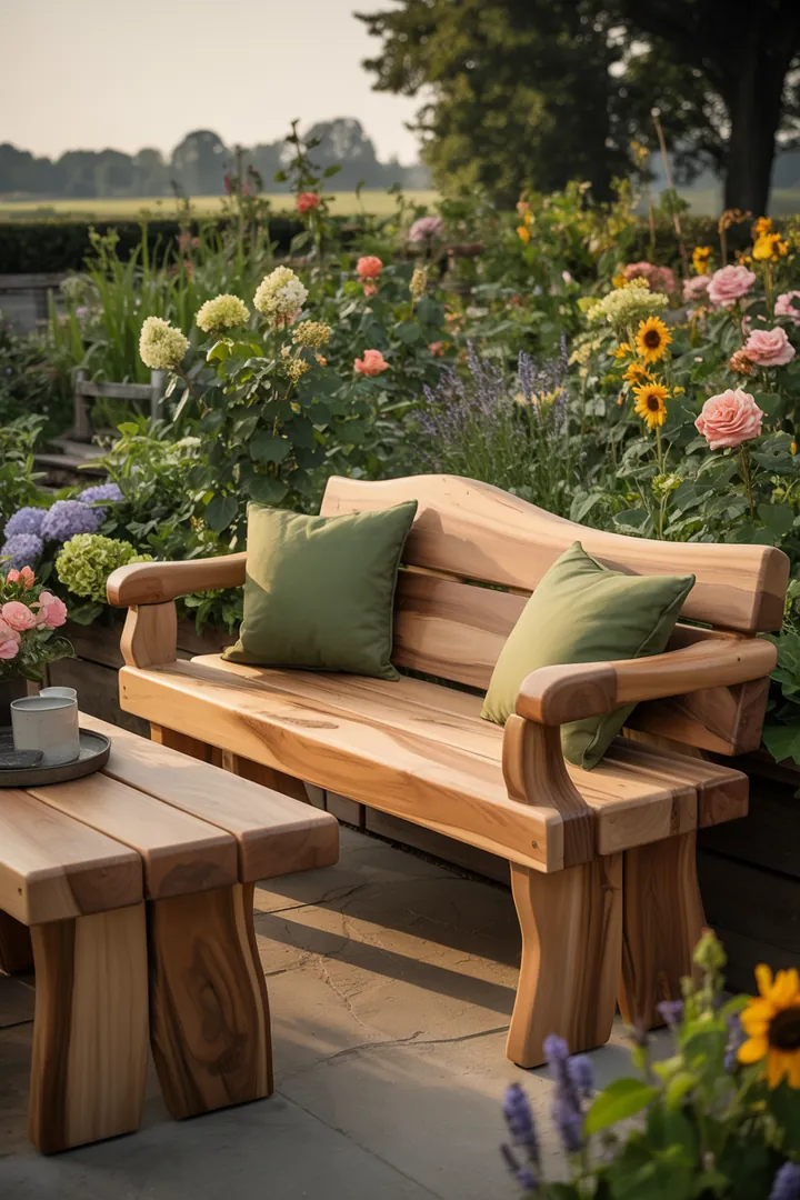 Ein kreatives Holzdesign für den Außenbereich, das durch Recycling entsteht, ideal für DIY-Enthusiasten und Gartenliebhaber. Bauanleitung für individuelle Möbel.