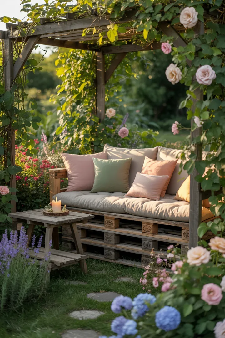 Kreative Gartenmöbel aus recyceltem Holz, leicht nachzubauen, ideal für den eigenen Garten. Praktische Anleitung für individuelles Holzdesign.