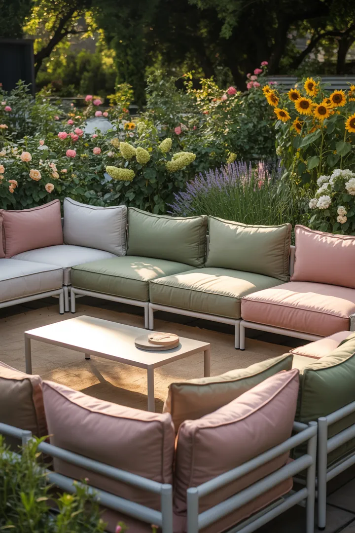 Elegante Outdoor-Möbel aus robustem Edelstahl und Aluminium, gefertigt aus hochwertigen Materialien für einen luxuriösen Gartenstil.