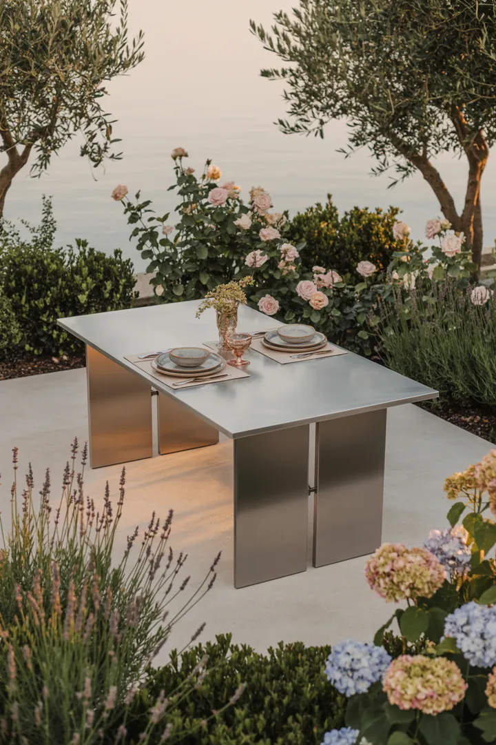 Elegante Outdoor-Möbel aus langlebigen Materialien, ideal für stilvolle Gärten und Terrassen, vereinen Komfort und Luxus.