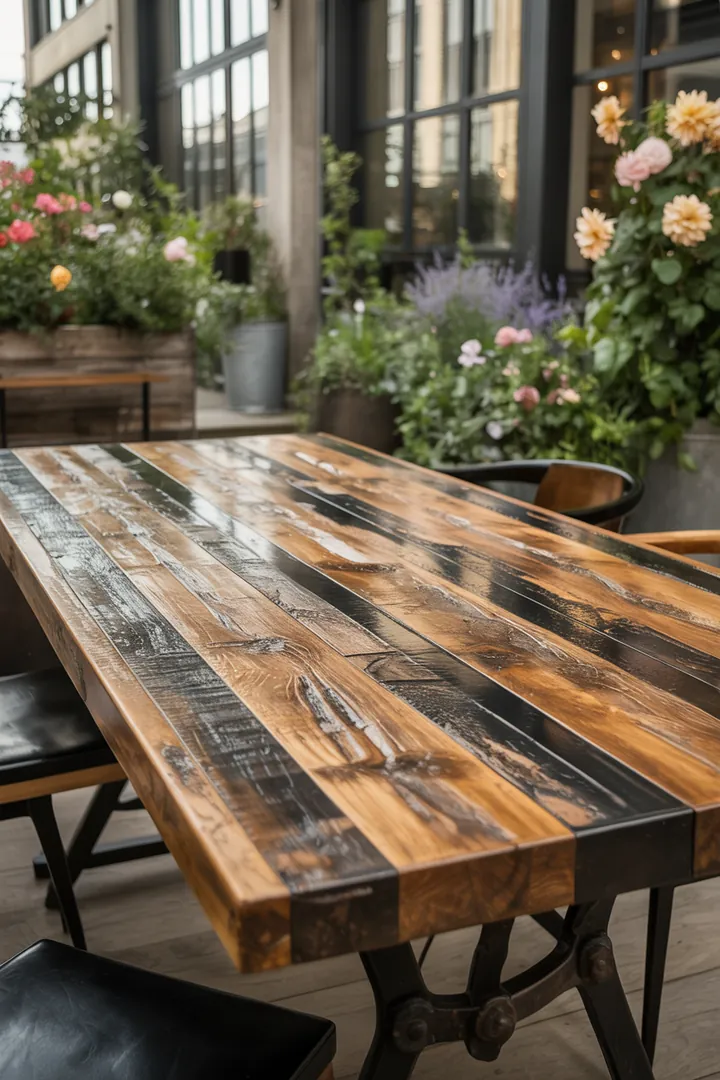 Rustikale Möbel aus recyceltem Holz, die durch Upcycling entstehen, vereinen einzigartiges Design und natürliche Materialien für stilvolle Wohnräume.