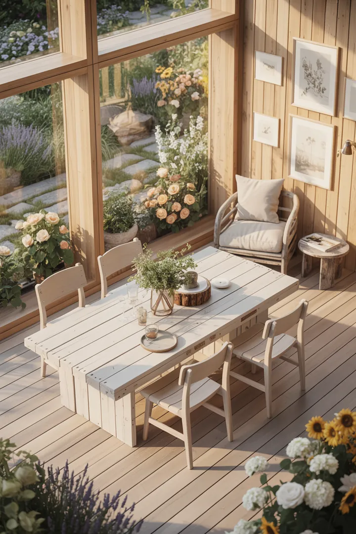 Rustikales Möbelstück aus recyceltem Holz, hergestellt durch Upcycling, vereint natürliche Elemente und einzigartiges Holzdesign für ein stilvolles Ambiente.