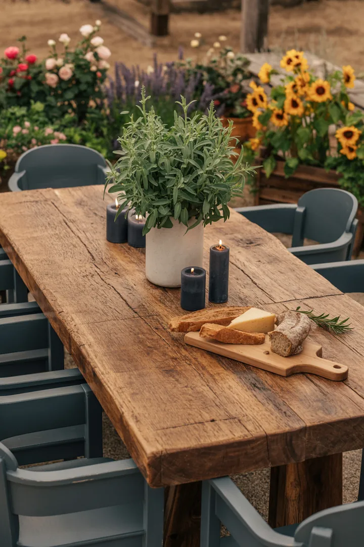 Rustikale Möbel aus wiederverwendeten Balken, die durch kreatives Upcycling und Holzdesign natürlichen Charme verleihen. Ideal für umweltbewusste Wohnräume.