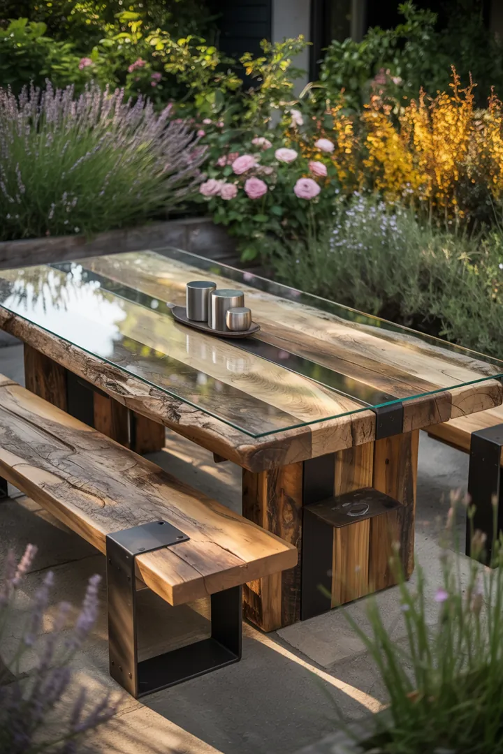 Rustikale Möbelstücke aus recycelten Balken, die durch kreatives Upcycling im einzigartigen Holzdesign erstrahlen und die Natur ins Zuhause bringen.