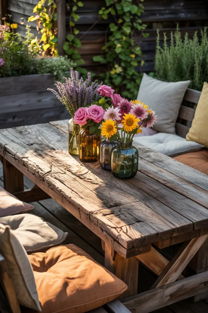 Rustikales Möbelstück aus recyceltem Holz, das durch Upcycling alte Balken in einzigartiges Holzdesign verwandelt. Natürlich und nachhaltig.