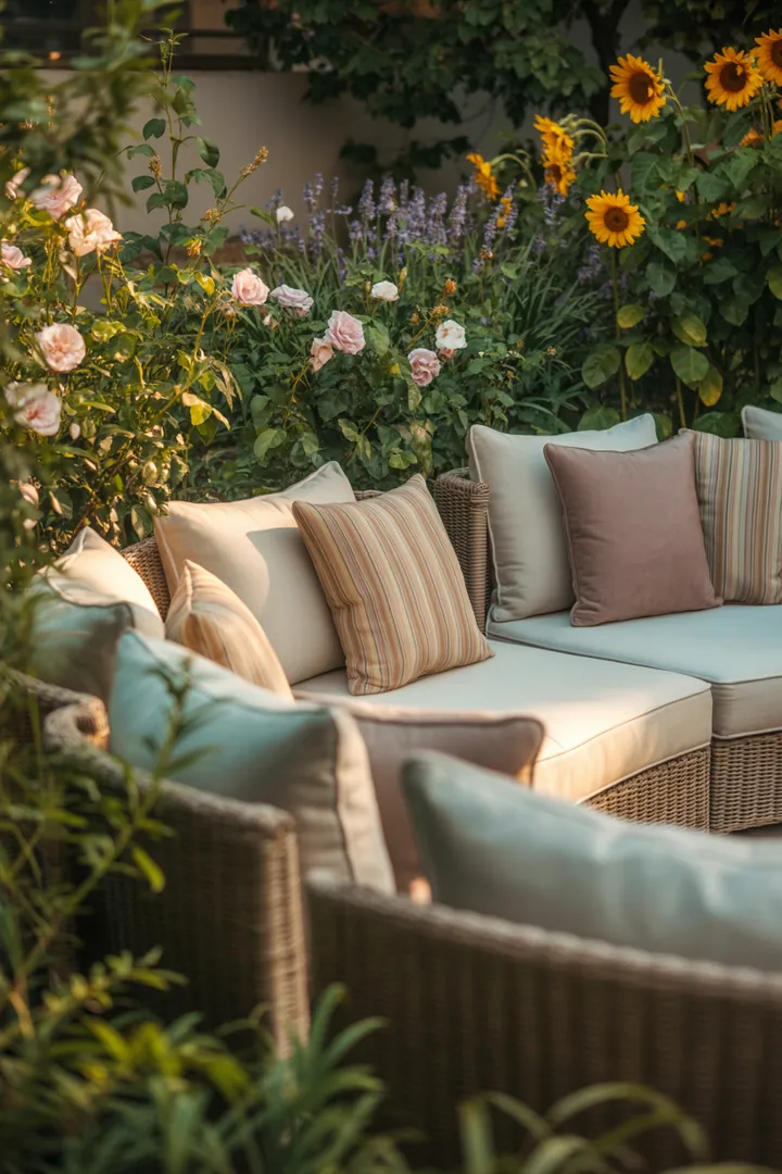 Stylische und wetterfeste Sitzgruppe für den Außenbereich, ideal für entspannte Stunden auf der Terrasse im modernen Stil.