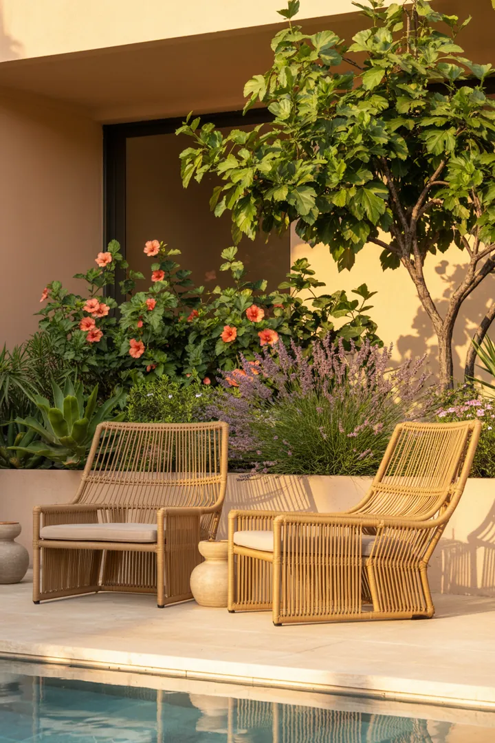 Stylische Sitzgelegenheit für den Außenbereich, ideal für entspannte Stunden im Freien, langlebig und ansprechend gestaltet. Perfekt für jede Terrasse.