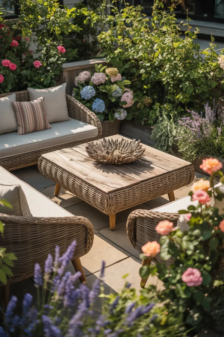 Hochwertige Möbel für den Außenbereich, ideal für eine stilvolle Sitzecke, mit modernem Design und wetterfester Beschaffenheit. Perfekt für entspannte Stunden.