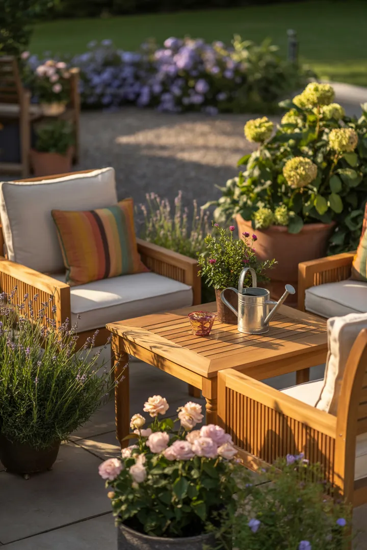 Elegante Sitzgruppe für den Außenbereich, ideal für entspannte Stunden, aus wetterfesten Materialien und modernem Design, perfekt für jede Terrasse.