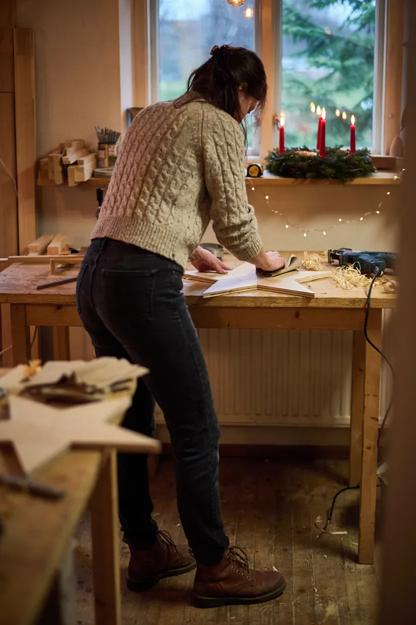 weihnachtsdeko aus holz selber machen – Idee 2