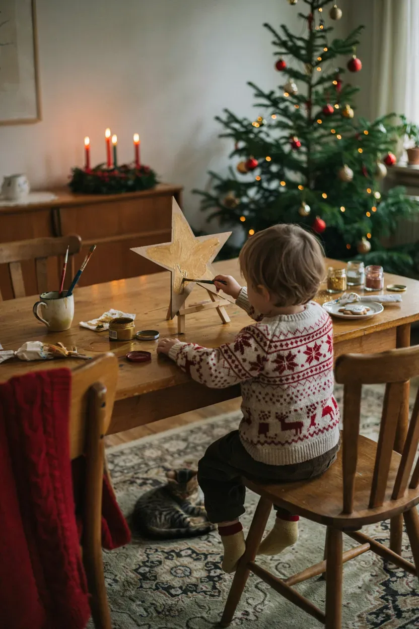 weihnachtsstern basteln mit kindern – Idee 2