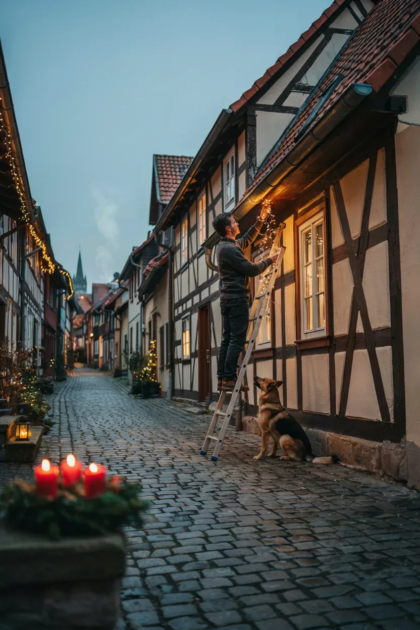 lichterkette außen am haus anbringen – Idee 2