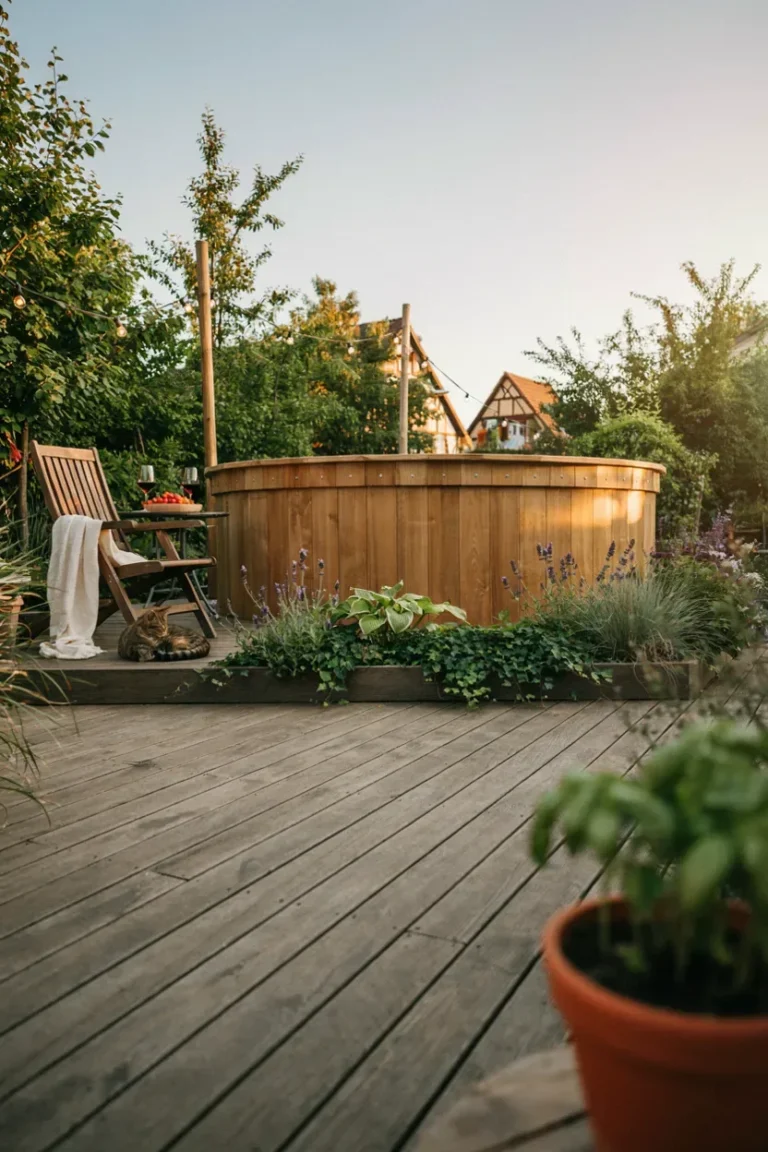 pool mit holzverkleidung hochbeet-look – Idee 1