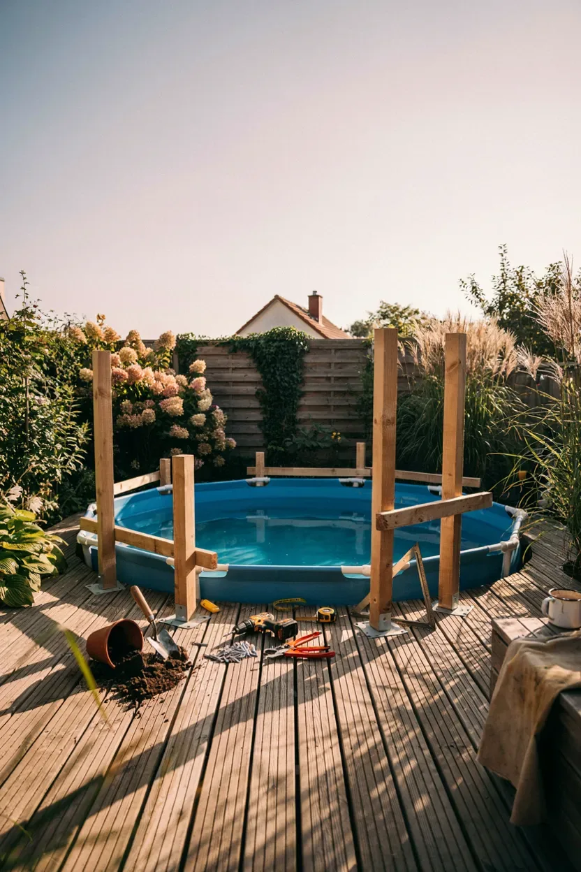 pool mit holzverkleidung hochbeet-look – Idee 2